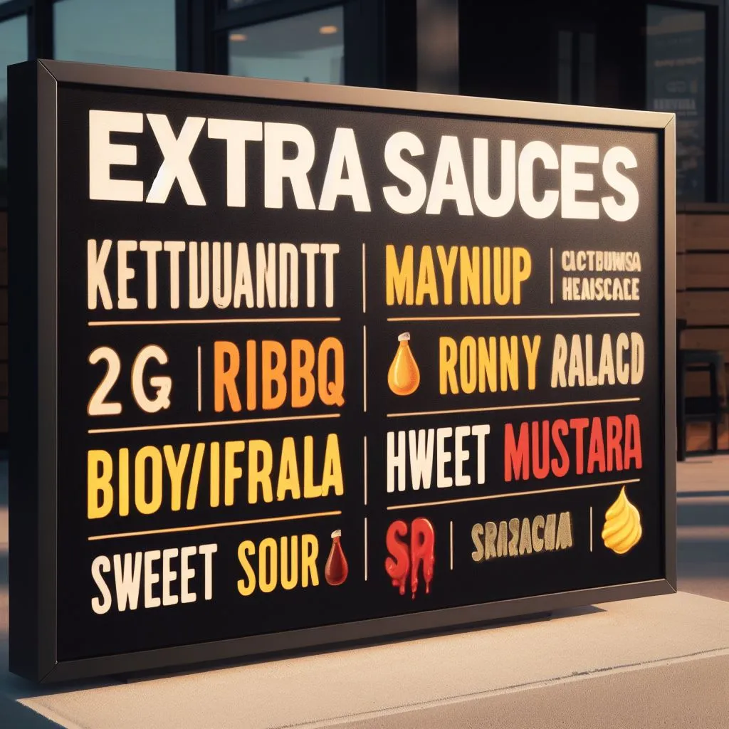 McDonald's Extra Sauces Menu Prices in Australia
