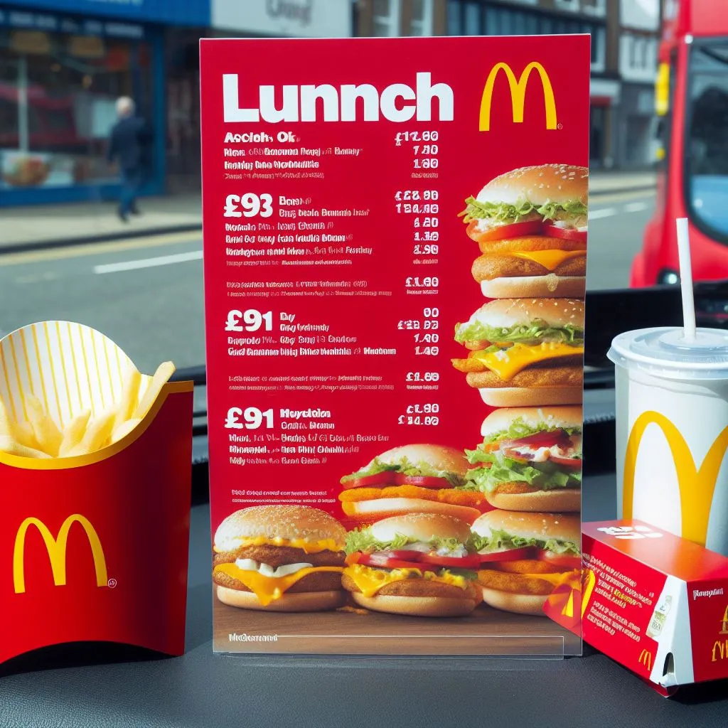 McDonalds Lunch Menu Prices In UK
