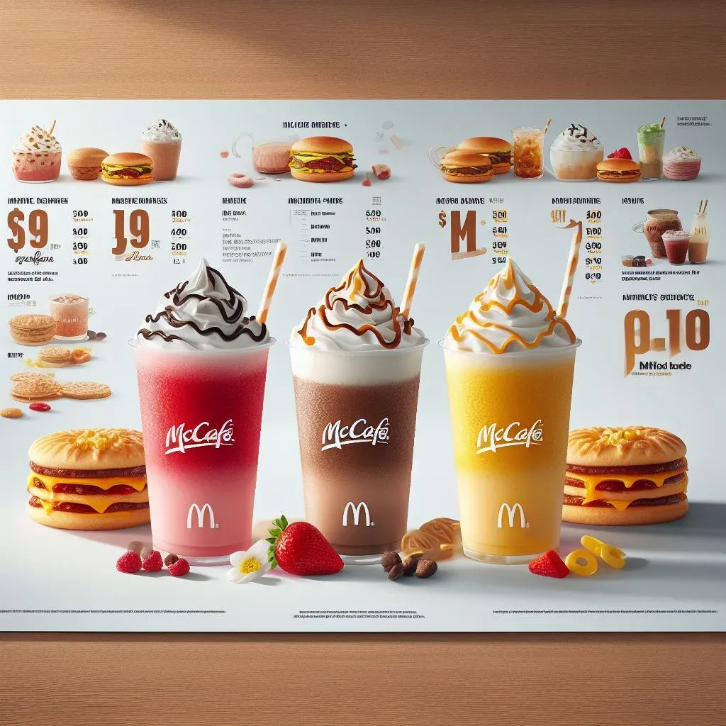 McDonald's frappes menu prices in South Africa