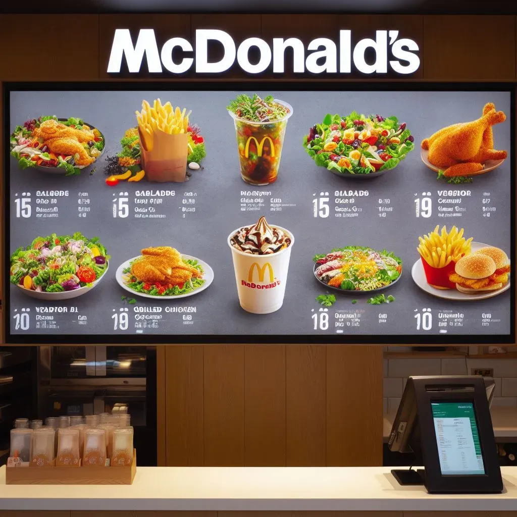 McDonalds salad menu prices in UK