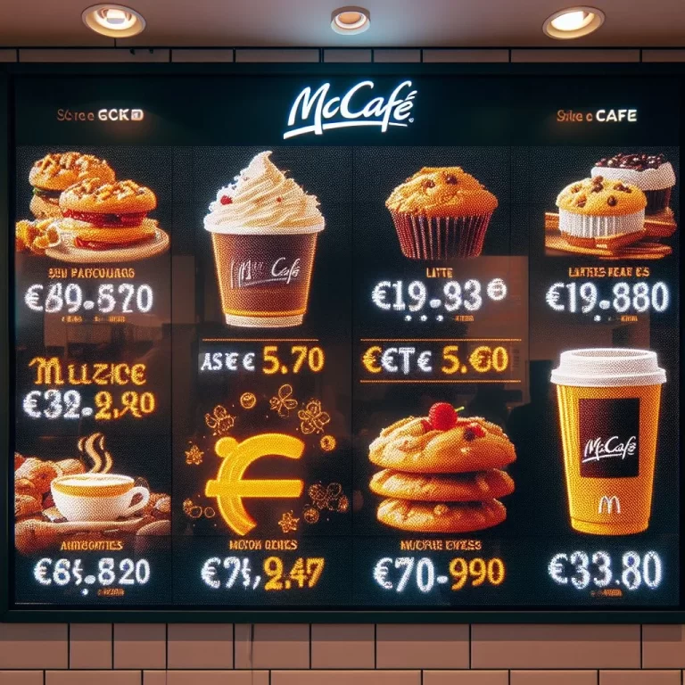 McCafe Menu Prices in Ireland 2024